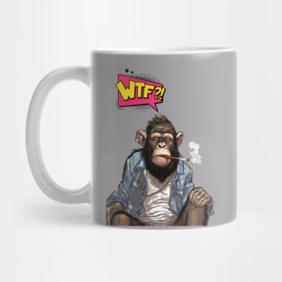 Stoned Monkey WTF Monkey Thoughts Mug